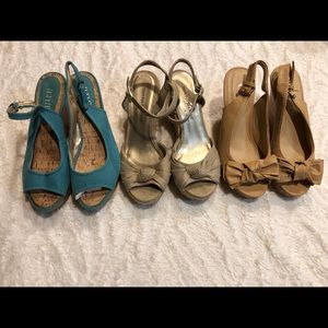 3 pairs of adorable wedges